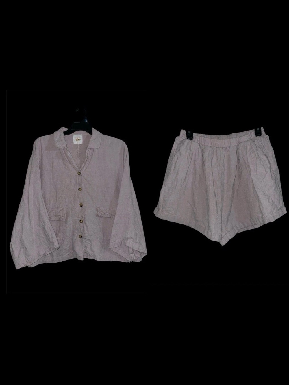 The Lullaby Club Shorts Set Women’s Size L/XL Slub Cotton & Linen